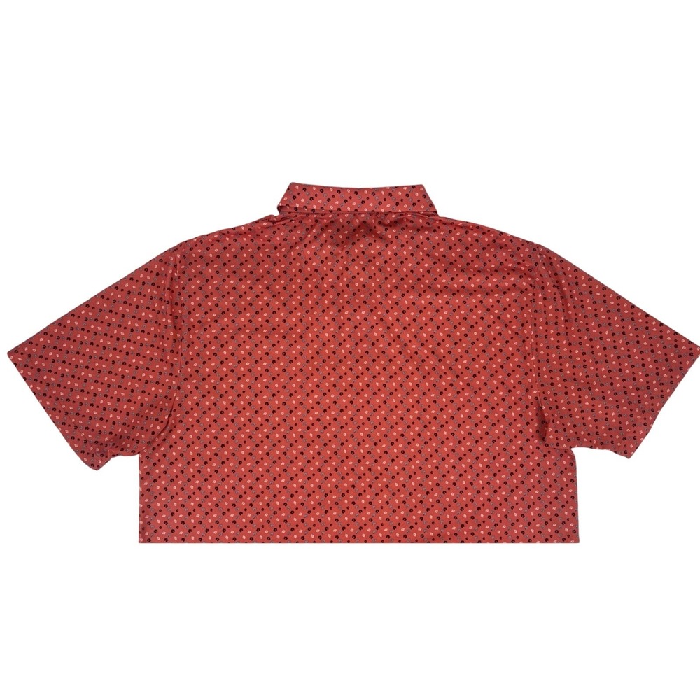 Nicklaus‎ Mens Golf Polo Shirt Coral Floral Pattern Large Eco Choice Performance - Picture 7 of 9